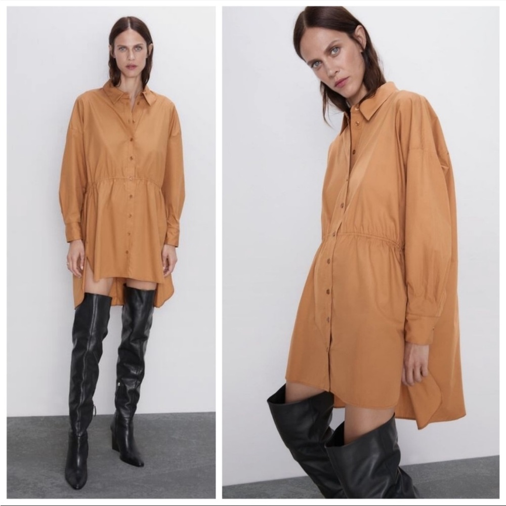 Zara poplin shirt dress